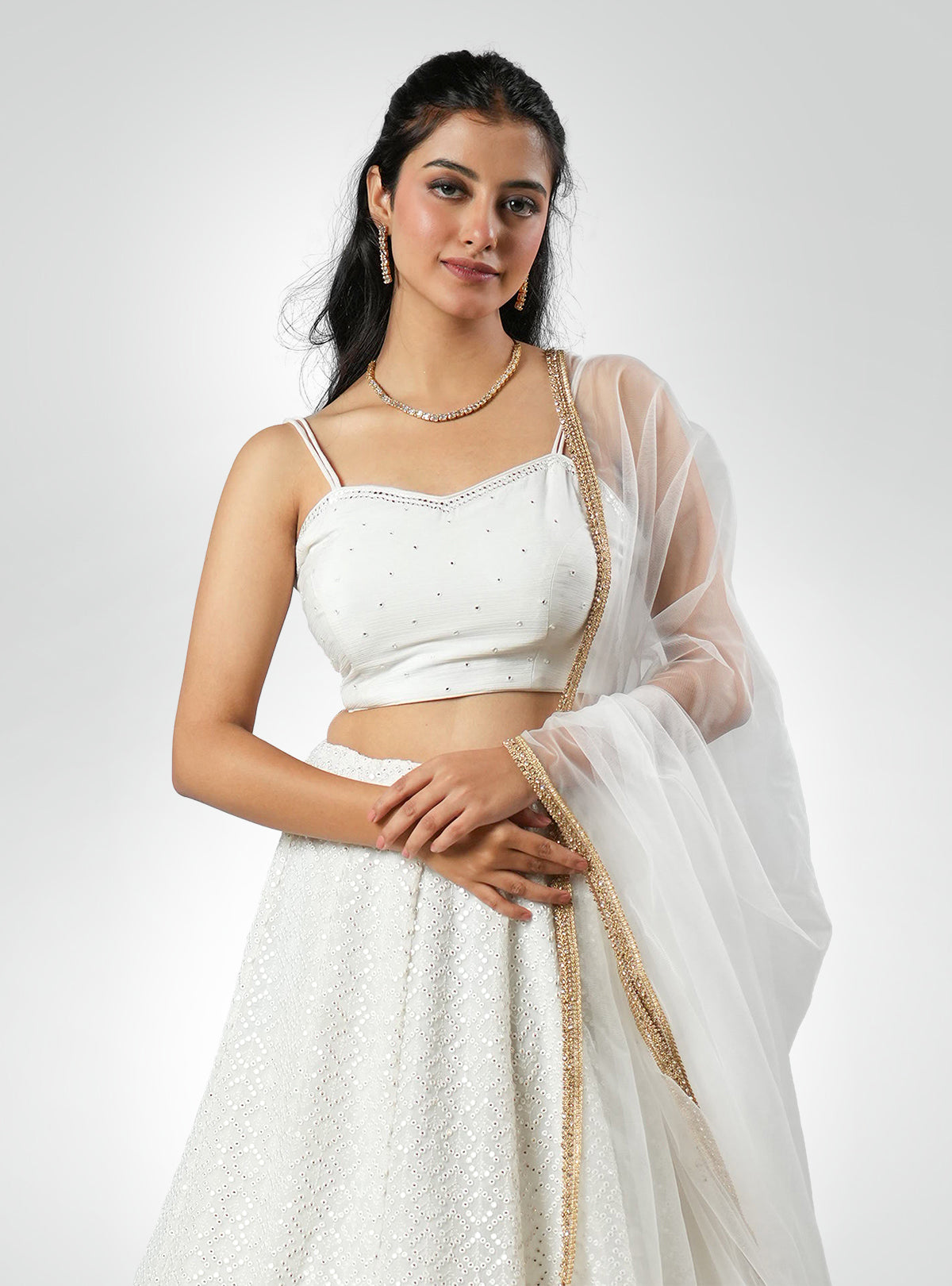 Sitara - White Net Dupatta