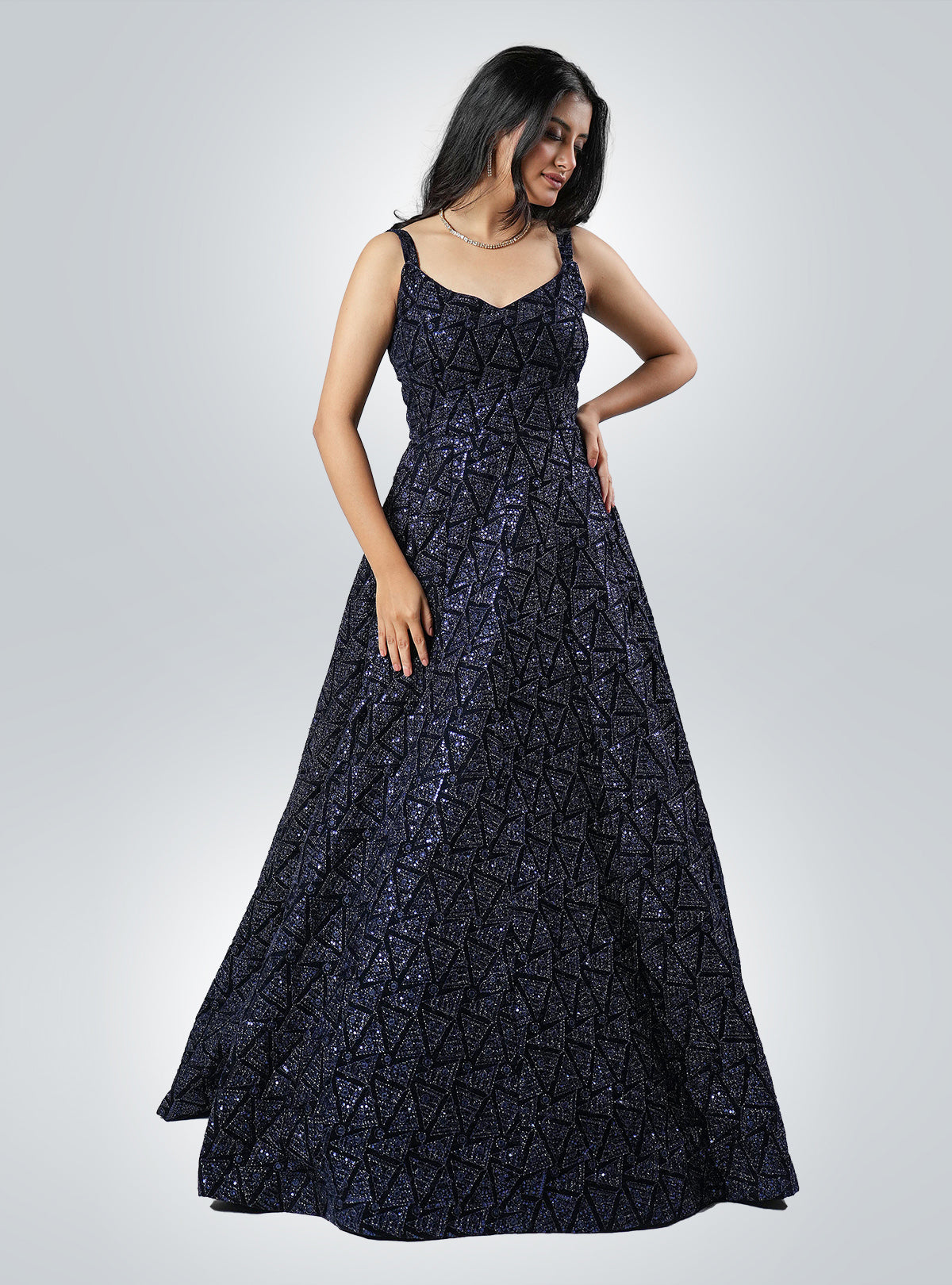 Saira - Blue Shimmer Gown
