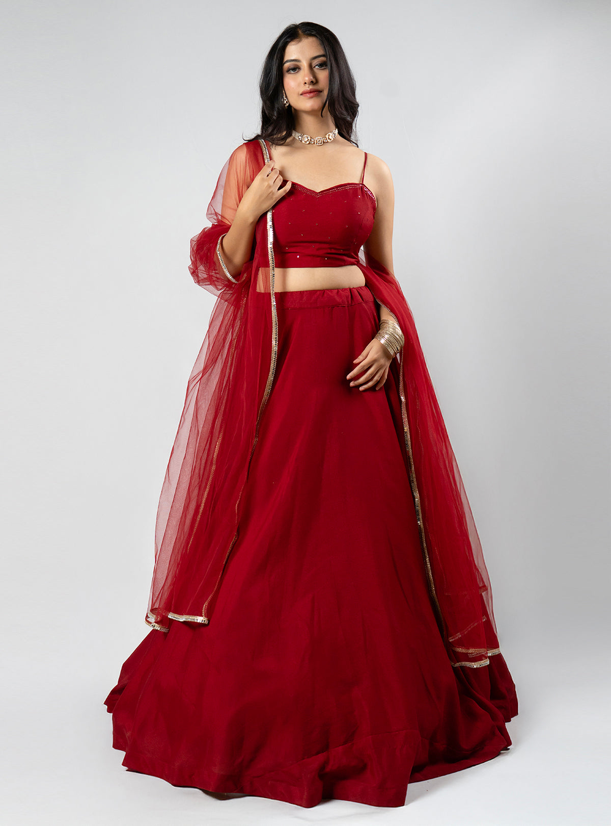 Rangrez - Deep Red Skirt