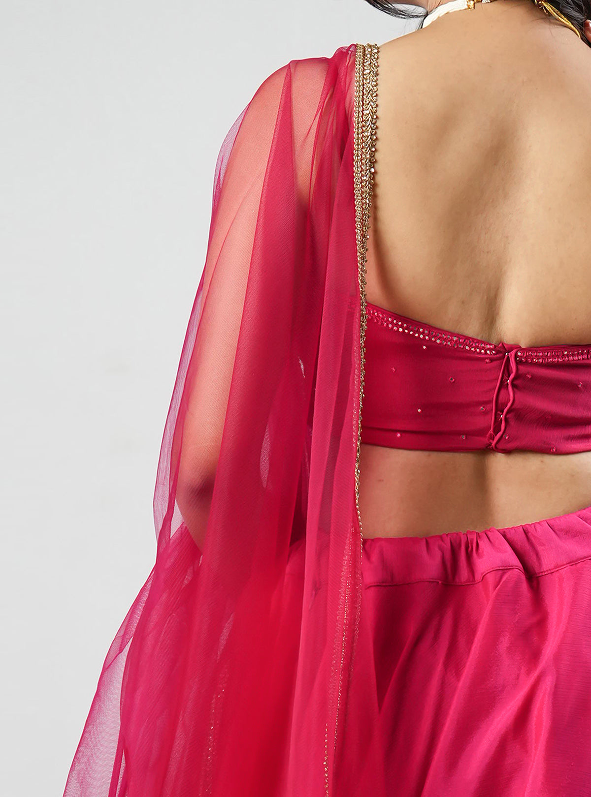 Radha - Pink Net Dupatta